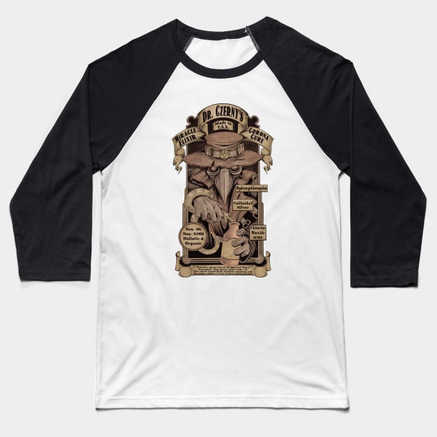 Dr. Czerny's Miracle Elixir Baseball T-Shirt by blackdrawsstuff